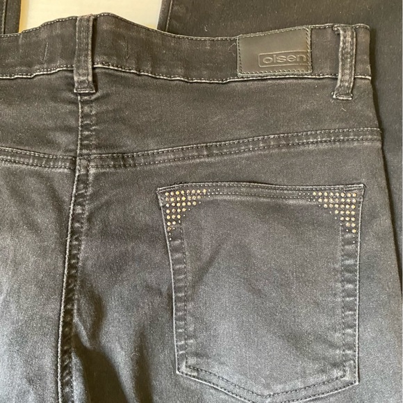 Olsen womens black straight leg Mona jeans with stretch - L/14 - Picture 9 of 14